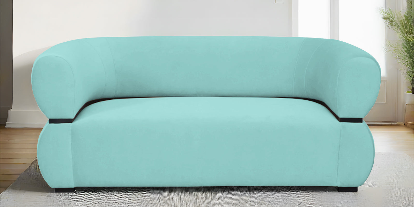 Kula Velvet 2 Seater Sofa In Barmunda Aqua Colour