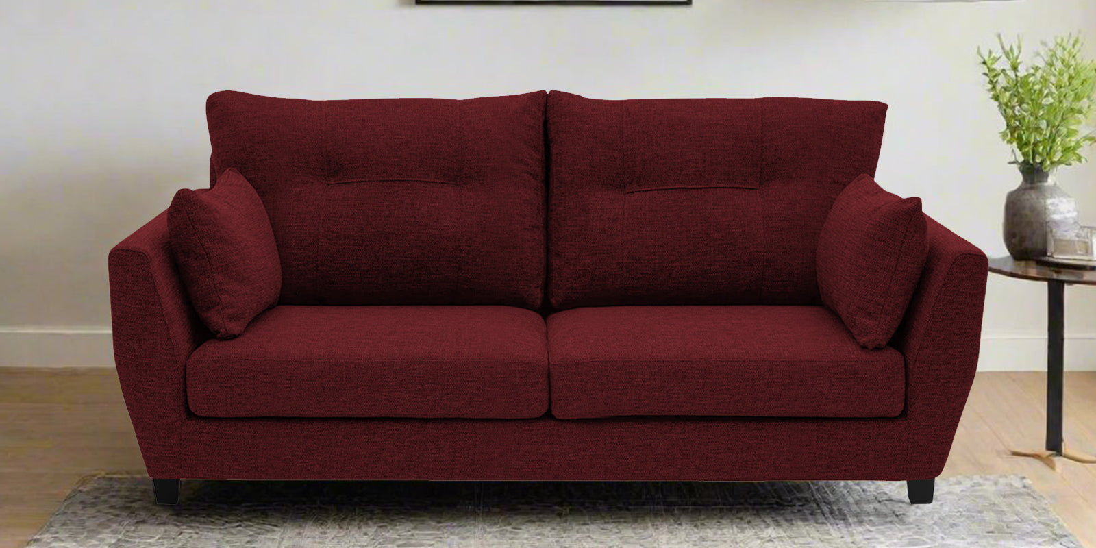 Mario Fabric 2 Seater Sofa in Blood Maroon Colour