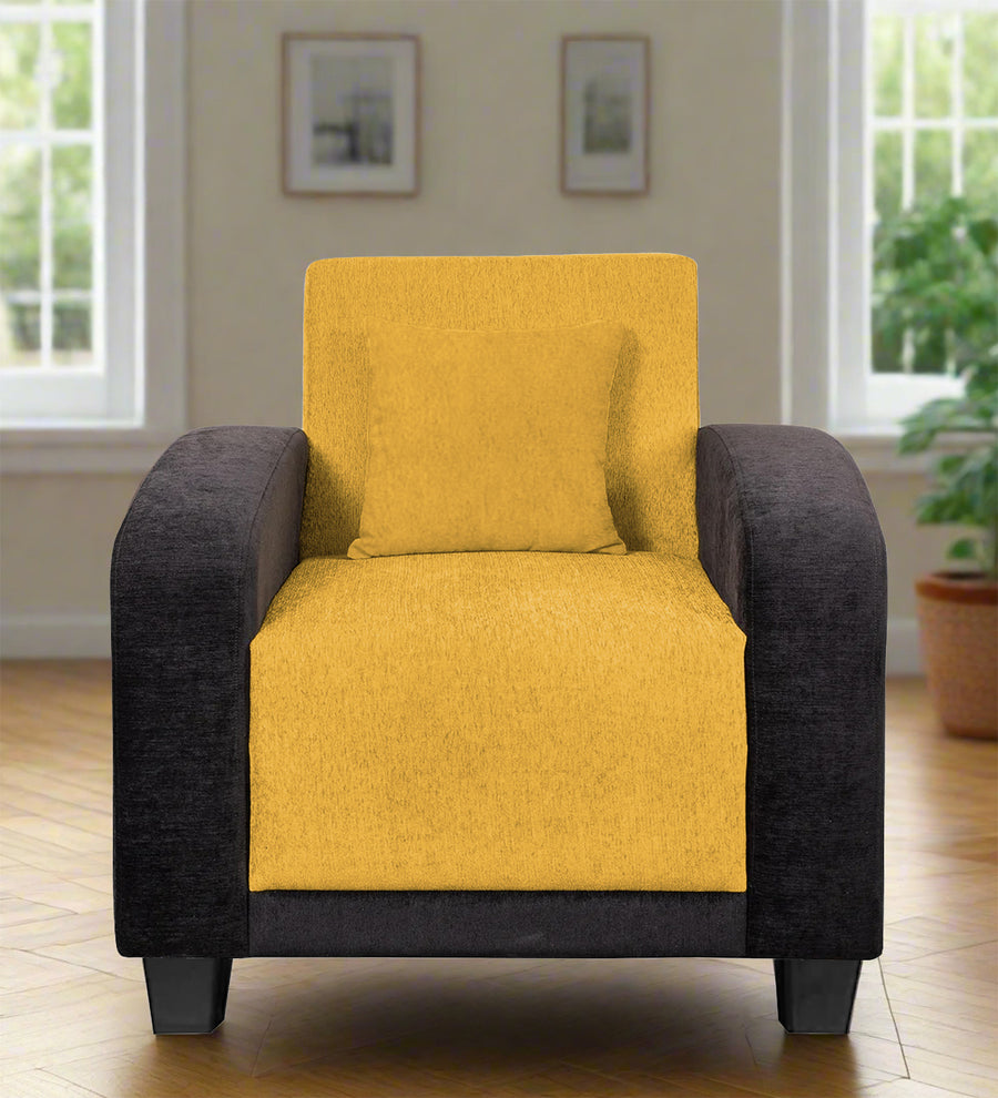 Alex  1 Seater Fabric Sofa - Bold Yellow by Febonic Living