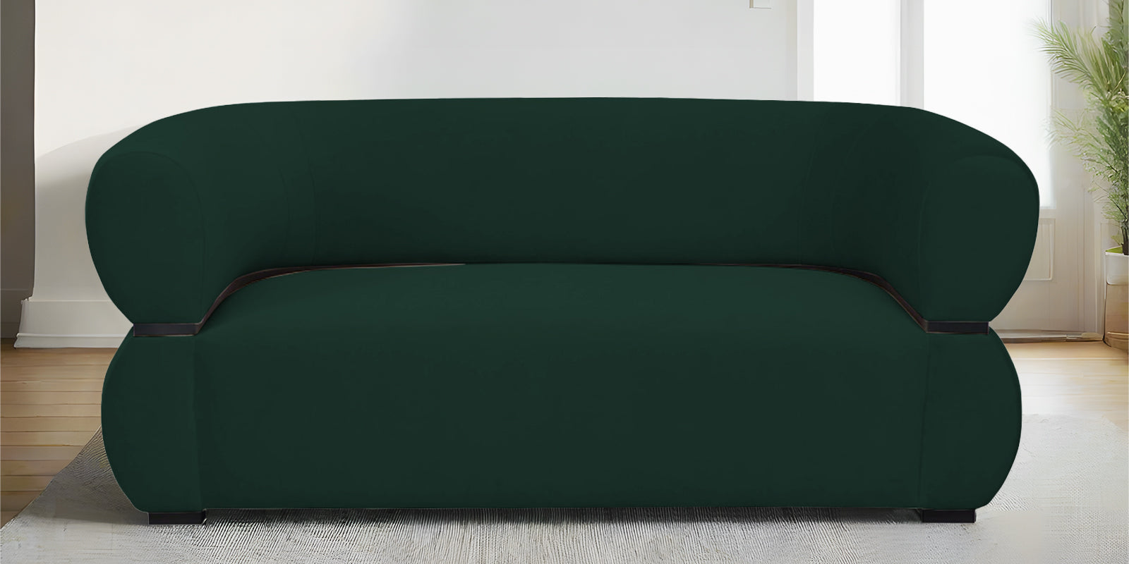 Kula Velvet 2 Seater Sofa In Forest Green Colour