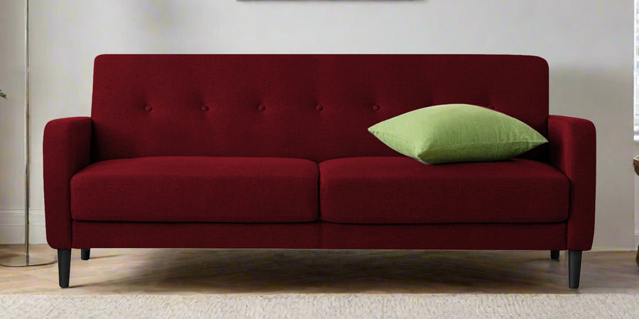Marq Fabric 3 Seater Sofa In Ruby Red Colour - Febonic Living