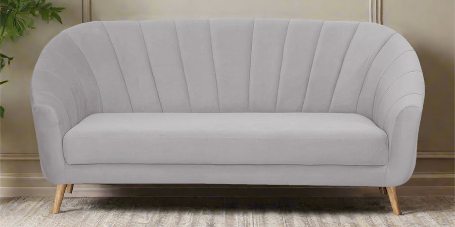 Kaylee Velvet 3 Seater Sofa In Concrete Grey Colour - Febonic Living