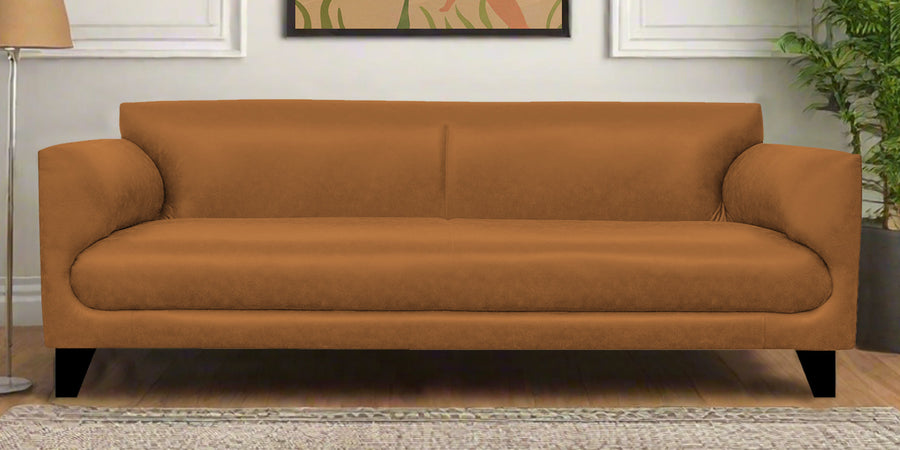 Convi Leatherette 3 Seater Sofa In Cinnamon Brown Colour - Febonic Living