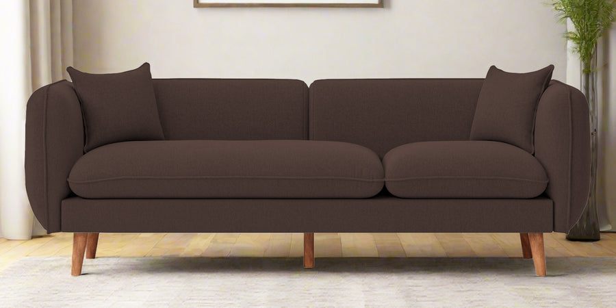 Reva Fabric 3 Seater Sofa In Caramel Brown Colour - Febonic Living