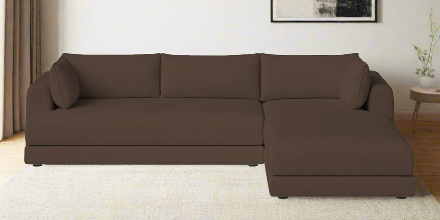 Ziggy Fabric Lhs Sectional Sofa 3 Lounger In Rosy Brown Colour - Febonic Living