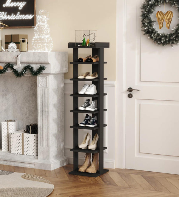 Monis Shoe Rack In Frosty White And Wenge Finish