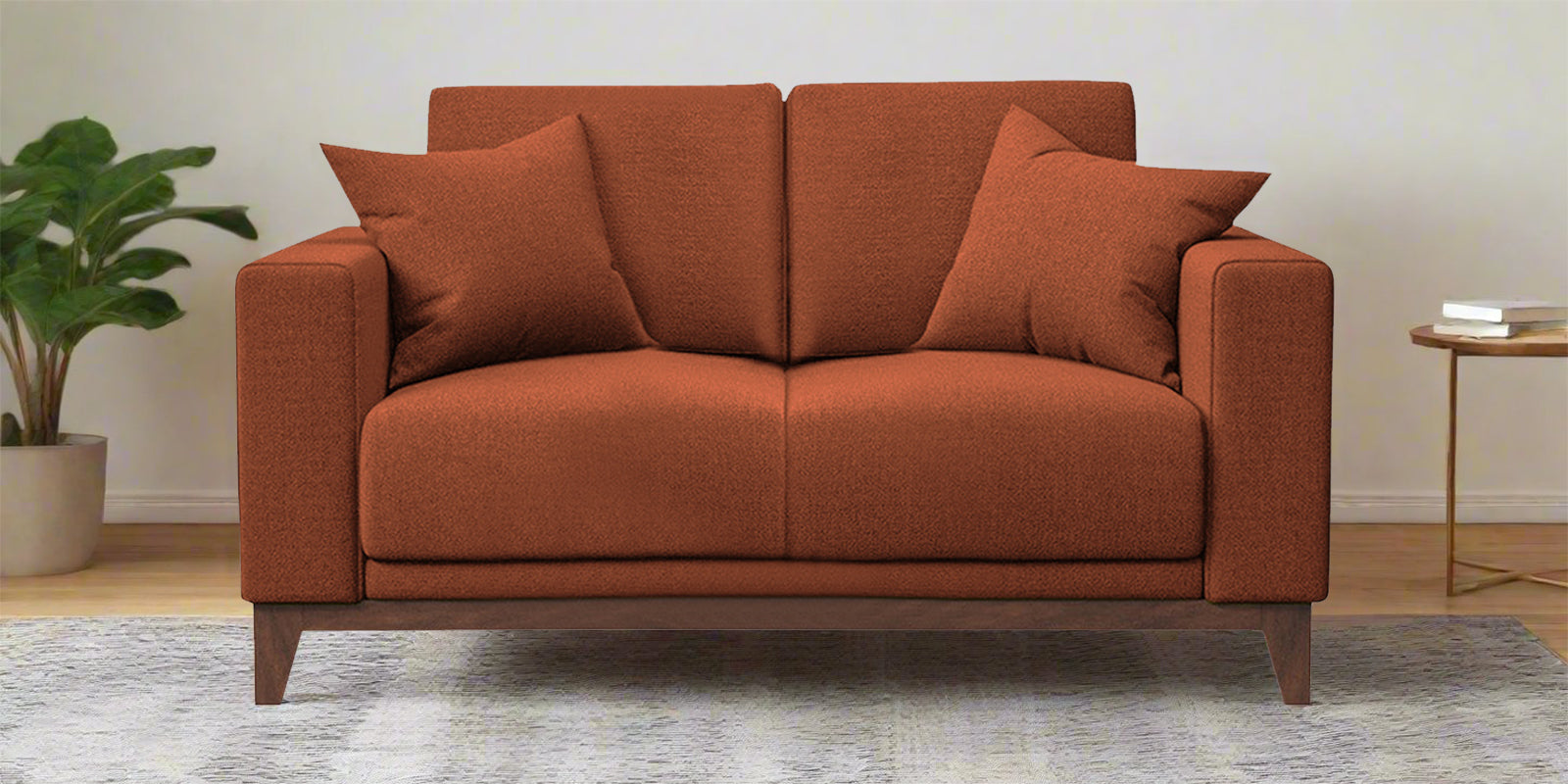 Luca Fabric 2 Seater Sofa in Royal Orange Colour