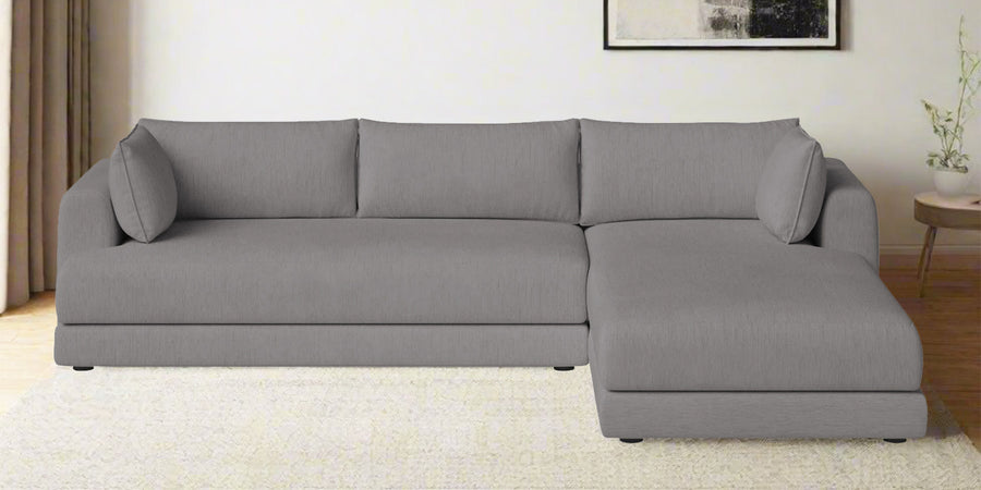 Ziggy Fabric Lhs Sectional Sofa 3 Lounger In Silver Grey Colour - Febonic Living