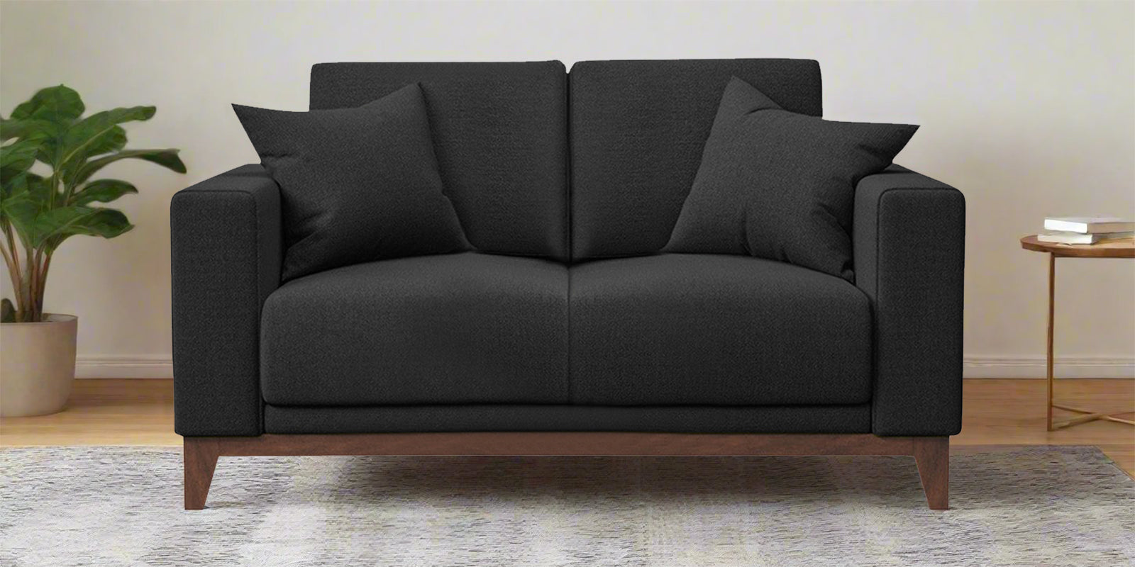 Luca Fabric 2 Seater Sofa in Bitter Black Colour