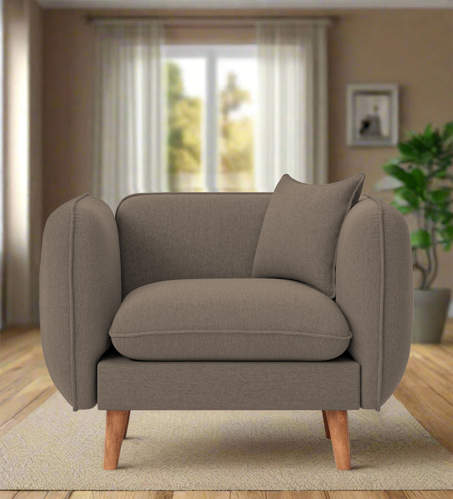 Reva  1 Seater Fabric Sofa - Hazel Beige by Febonic Living