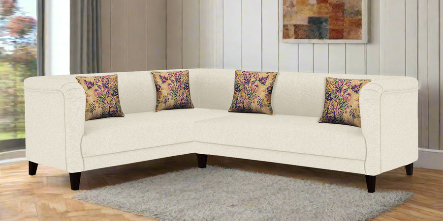 Niki Fabric Corner Sofa In Ivory Cream Colour - Febonic Living