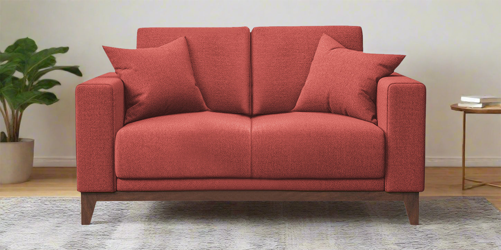 Luca Fabric 2 Seater Sofa in Salmon Pink Colour