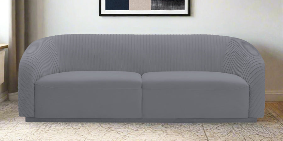 Yara Velvet Fabric 3 Seater Sofa In Pubble Grey Colour - Febonic Living