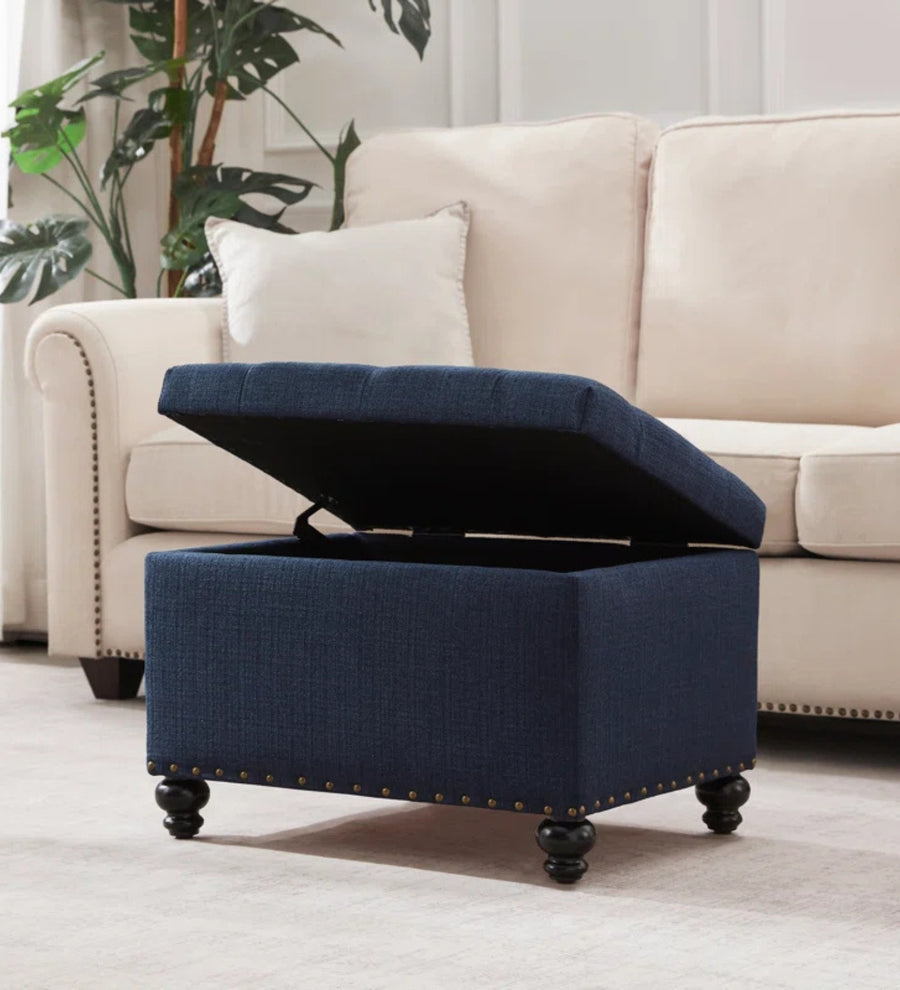 Handy Fabric Ottoman - Denim Blue by Febonic Living