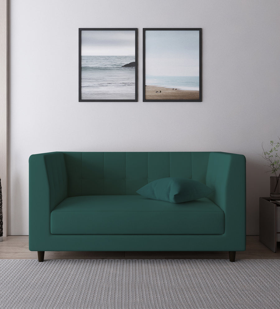 Braulia  2 Seater Velvet Sofa - Pine Green by Febonic Living