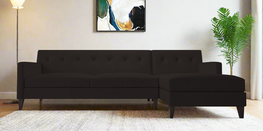 Miller Fabric Lhs Sectional Sofa 3 Lounger In Cara Brown Colour - Febonic Living