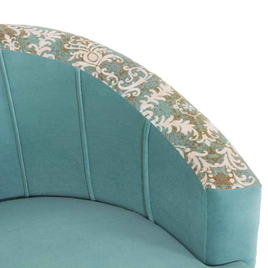 Nova Printed Velvet Arm Chair In Barmunda Aqua Colour Set Of 2 - Febonic Living