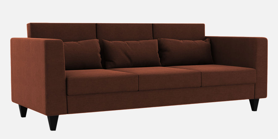 Nipul Fabric 3 Seater Sofa In Coffee Brown Colour - Febonic Living