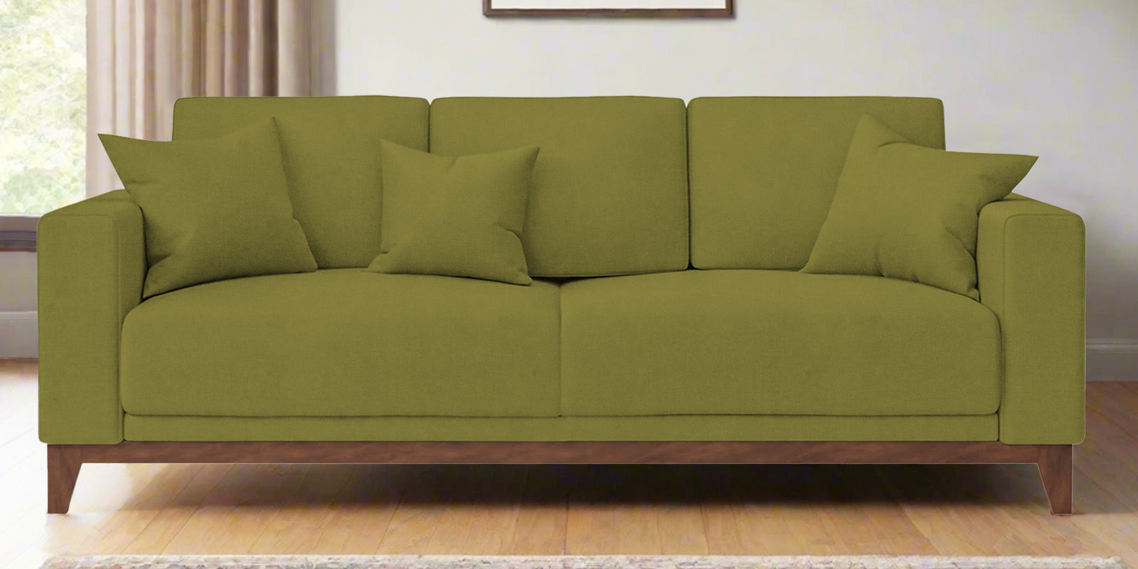 Luca Fabric 3 Seater Sofa In Kelly Green Colour - Febonic Living