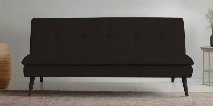 Toner Fabric 3 Seater Convertible Sofa Cum Bed In Cara Brown Colour - Febonic Living