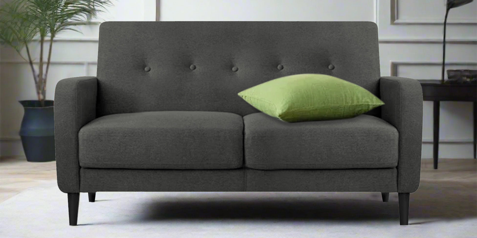 Marq Fabric 2 Seater Sofa In Charcoal Grey Colour - Febonic Living
