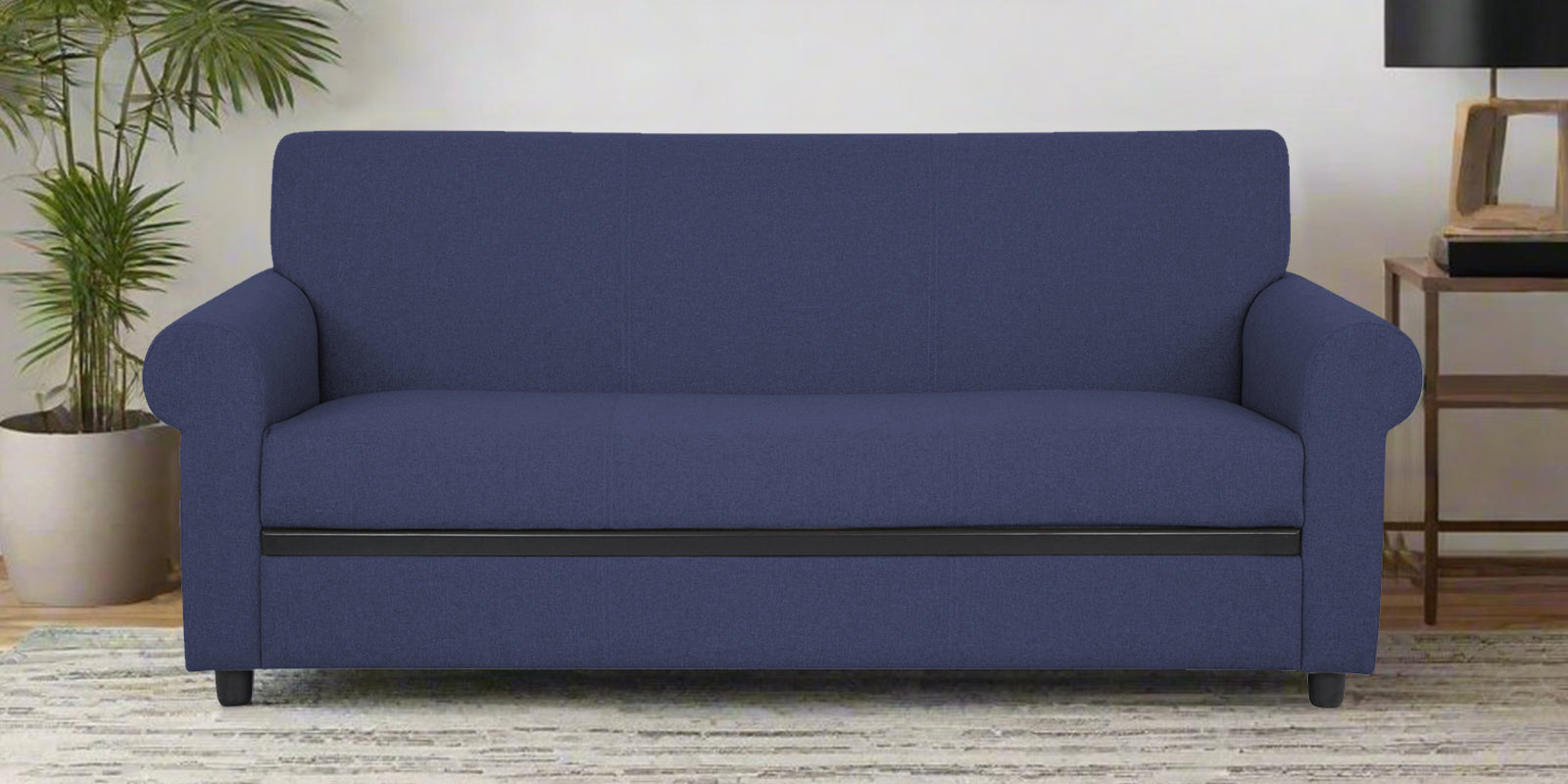 Ribby Fabric 3 Seater Sofa in Slate Blue Colour