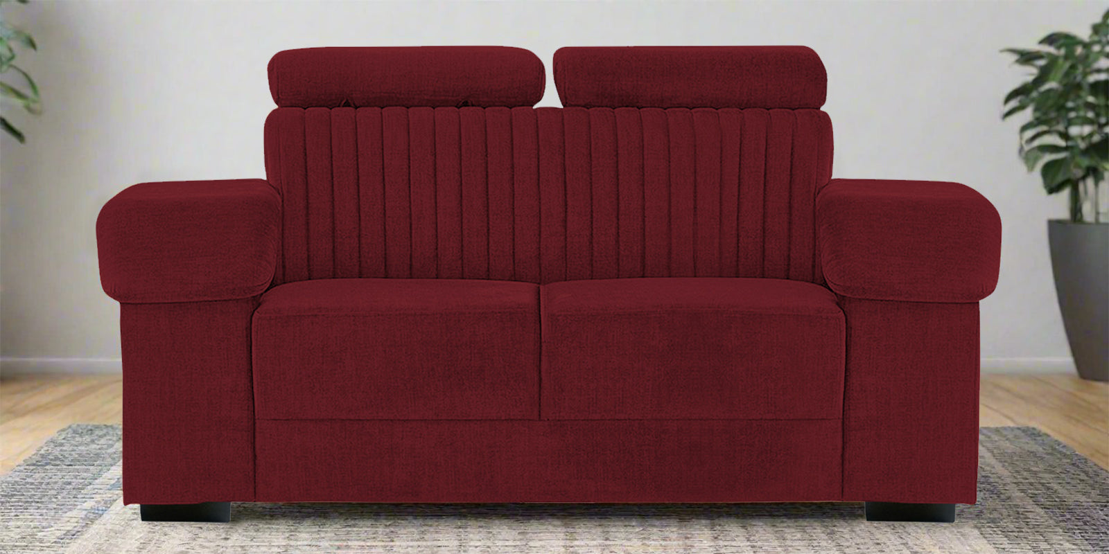 Draco Fabric 2 Seater Sofa In Blood Maroon Colour