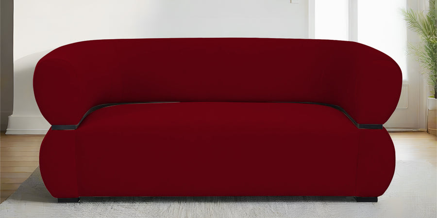 Kula Velvet 2 Seater Sofa In Cherry Red Colour - Febonic Living