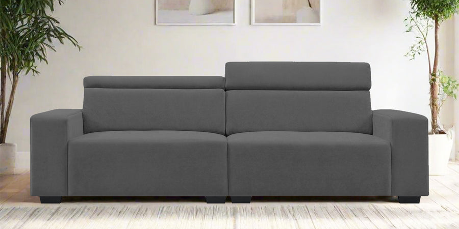 Hiro Fabric 3 Seater Sofa In Dusky Grey Colour - Febonic Living