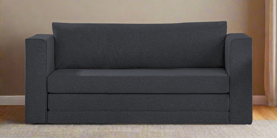 Kenia Fabric 3 Seater Foldable Sofa Cum Bed In Charcoal Grey Colour - Febonic Living