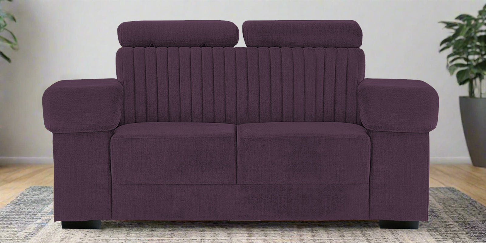 Draco Fabric 2 Seater Sofa In Greek Purple Colour