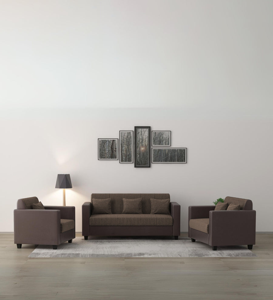 Baley  3+2+1  Seater Fabric Sofa - Lama Brown by Febonic Living