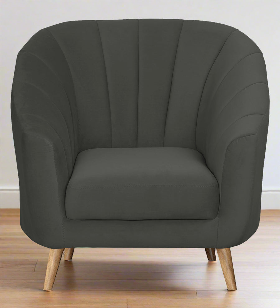 Kaylee  1 Seater Velvet Sofa - Hory Grey by Febonic Living