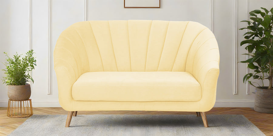 Kaylee Velvet 2 Seater Sofa In Sandy Beige Colour - Febonic Living