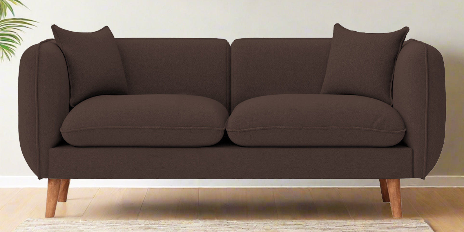 Reva Fabric 2 Seater Sofa In Caramel Brown Colour - Febonic Living
