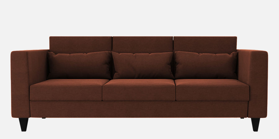Nipul Fabric 3 Seater Sofa In Coffee Brown Colour - Febonic Living