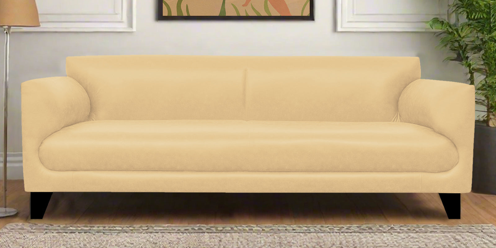 Convi Leatherette 3 Seater Sofa in Peach Beige Colour