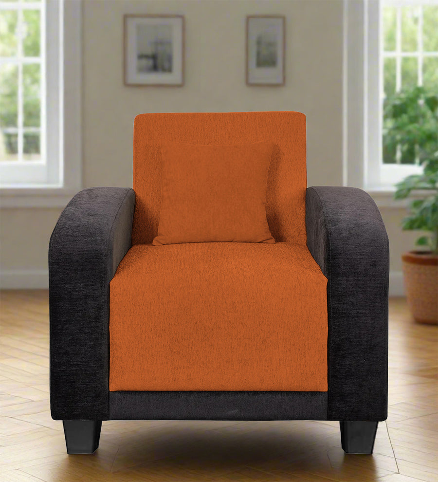 Alex  1 Seater Fabric Sofa - Vivid Orange by Febonic Living