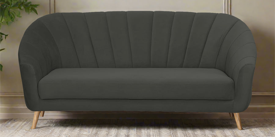 Kaylee Velvet 3 Seater Sofa In Hory Grey Colour - Febonic Living