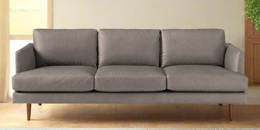 Sterio Leatherette 3 Seater Sofa In Steel Grey Colour - Febonic Living