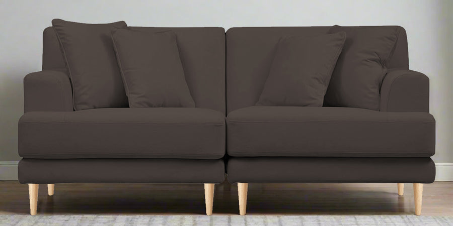 Woody Fabric 2 Seater Sofa In Lito Brown Colour - Febonic Living