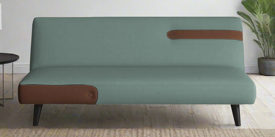 Vedan Fabric 3 Seater Convertible Sofa Cum Bed In Suka Blue Colour - Febonic Living