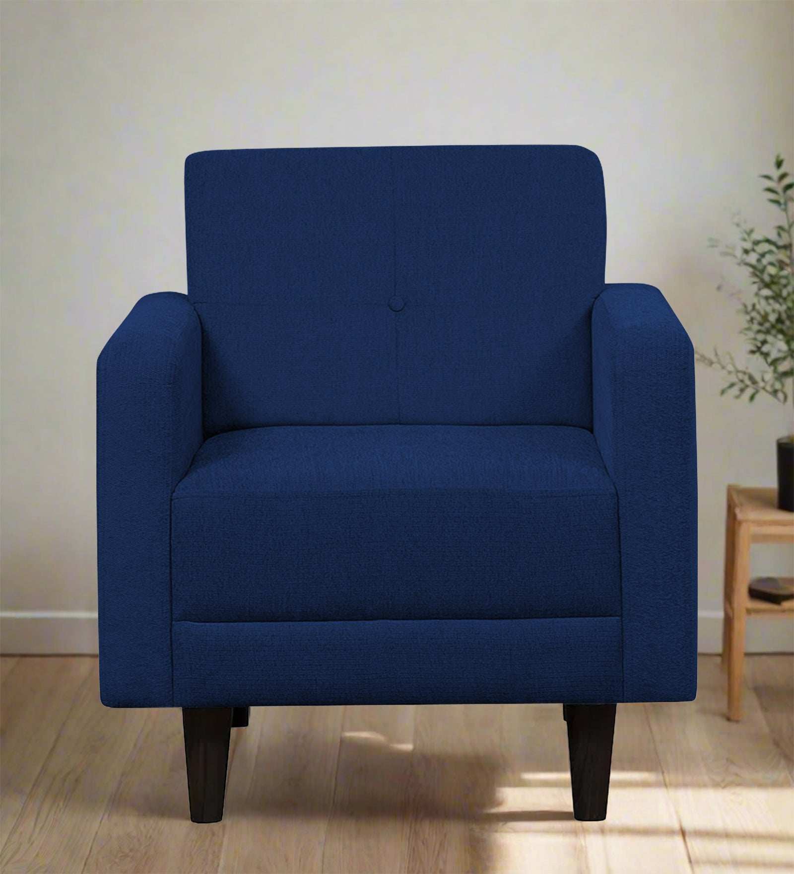 Noha Fabric 1 Seater Sofa in Royal Blue Colour