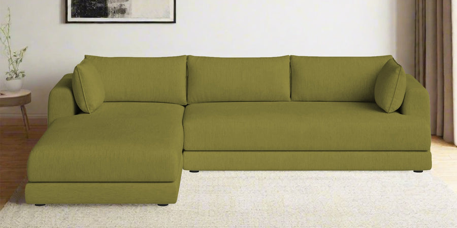 Ziggy Fabric Rhs Sectional Sofa 3 Lounger In Kelly Green Colour - Febonic Living