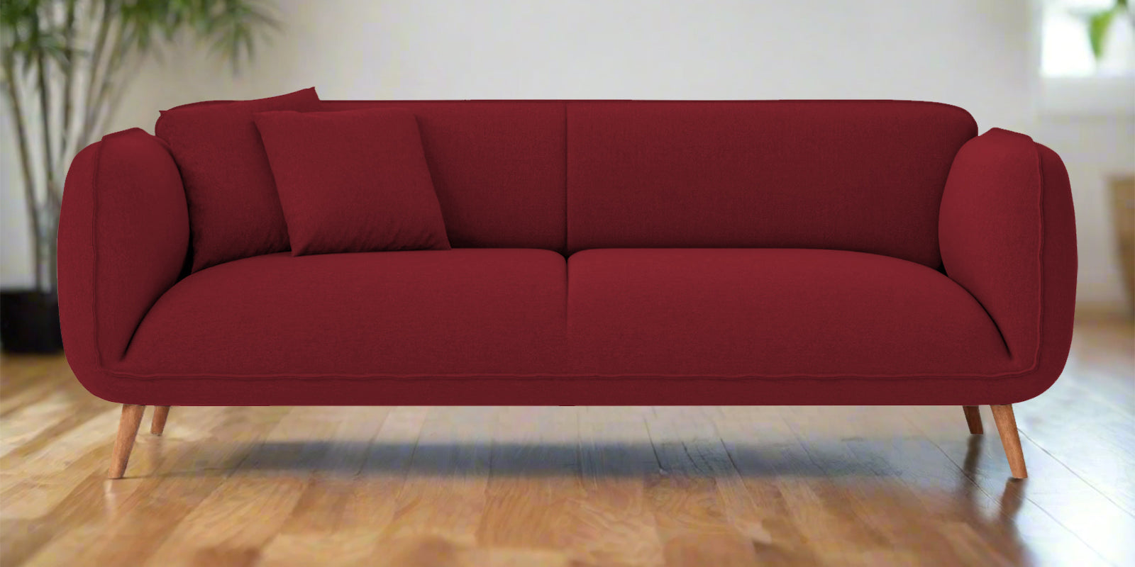 Zia Fabric 3 Seater Sofa In Chilli Red Colour