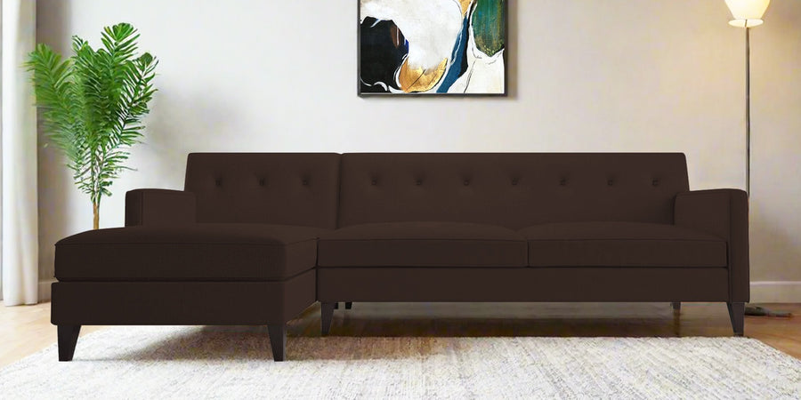 Miller Fabric Rhs Sectional Sofa 3 Lounger In Coffee Brown Colour - Febonic Living