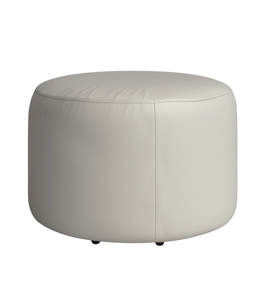 Danva Leatherette Pouffe In Light Grey Colour - Febonic Living