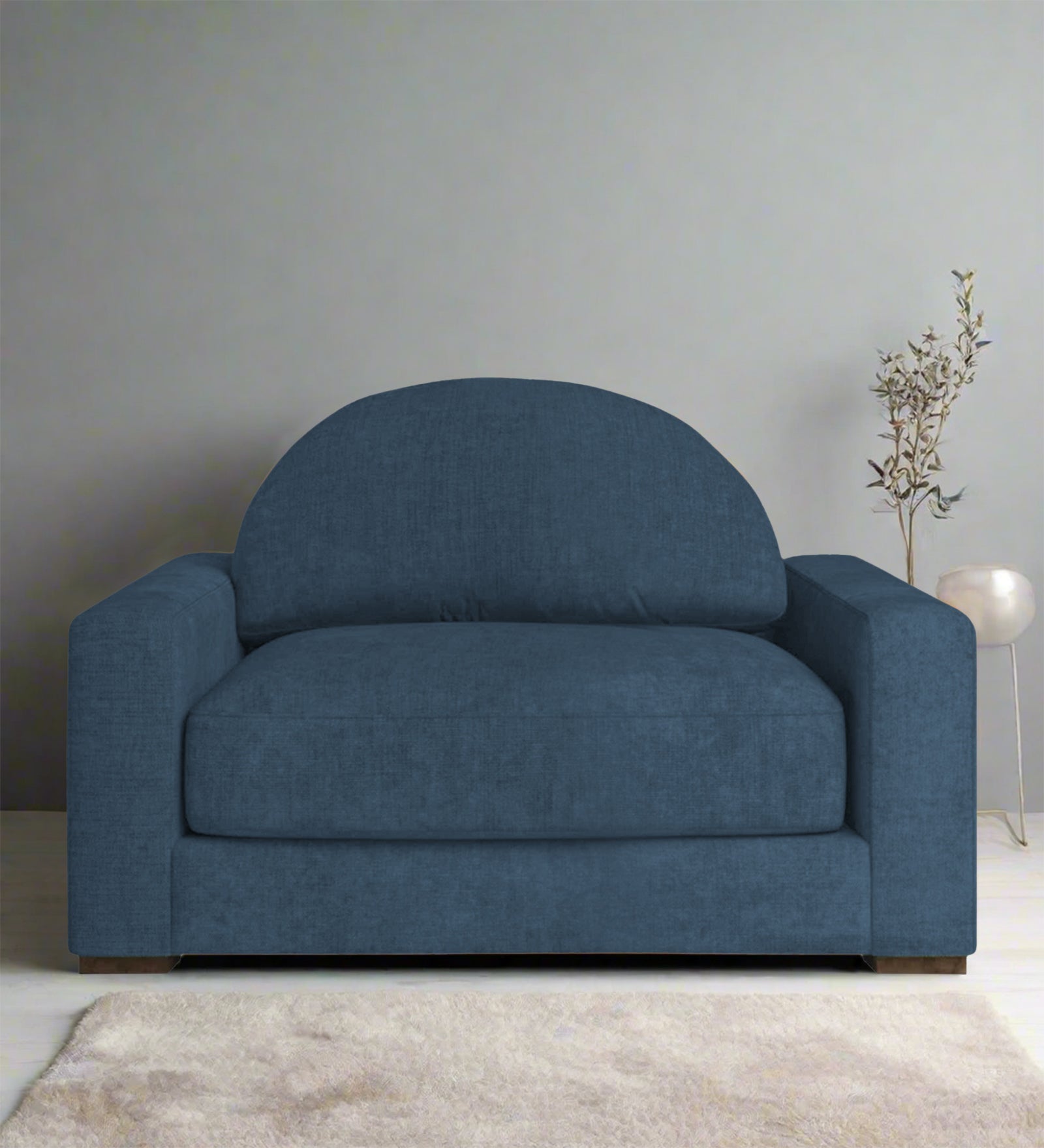 Adara Fabric 1 Seater Sofa In Light Blue Colour