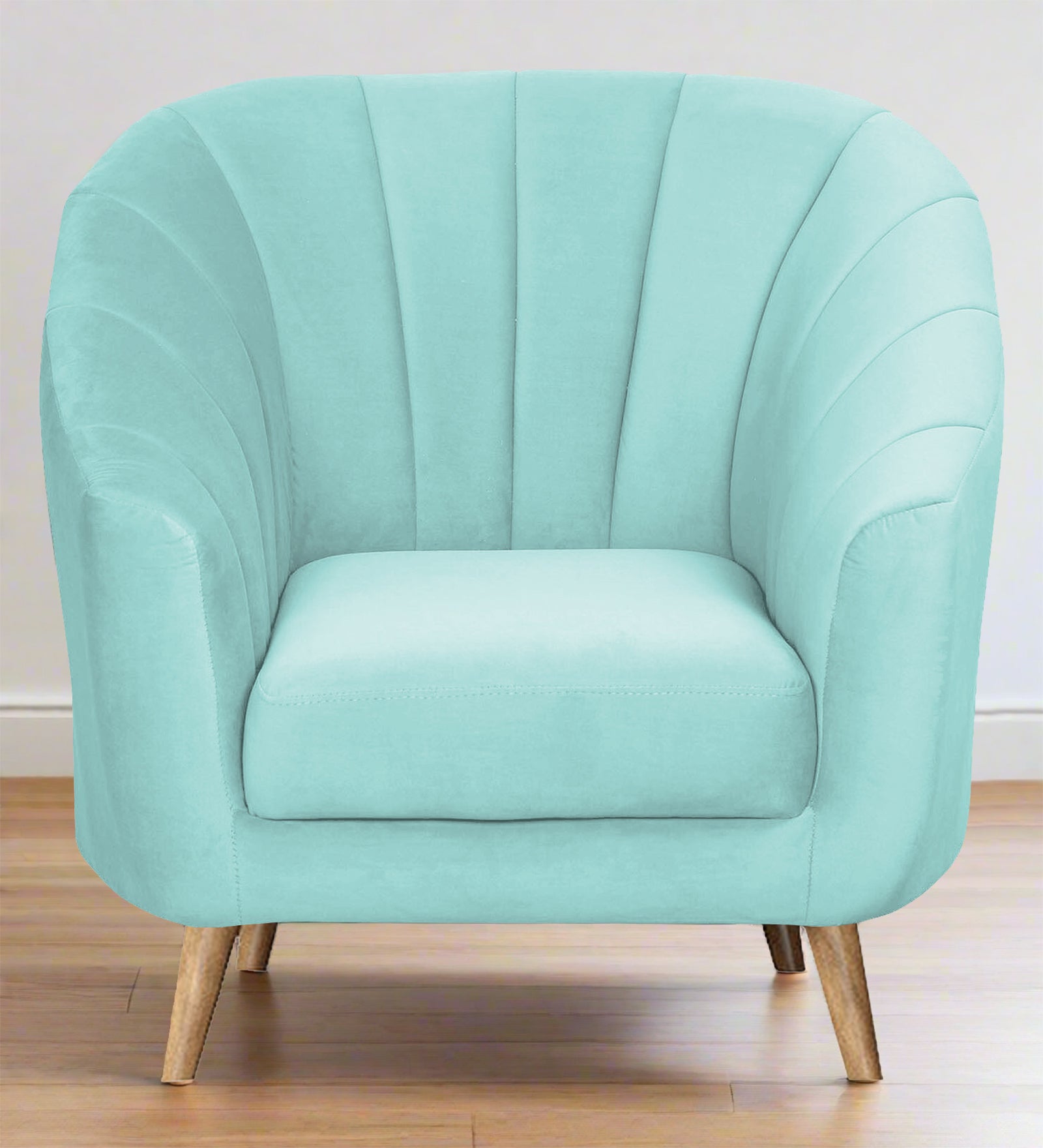 Nancy Velvet 1 Seater Sofa in Barmunda Aqua Colour