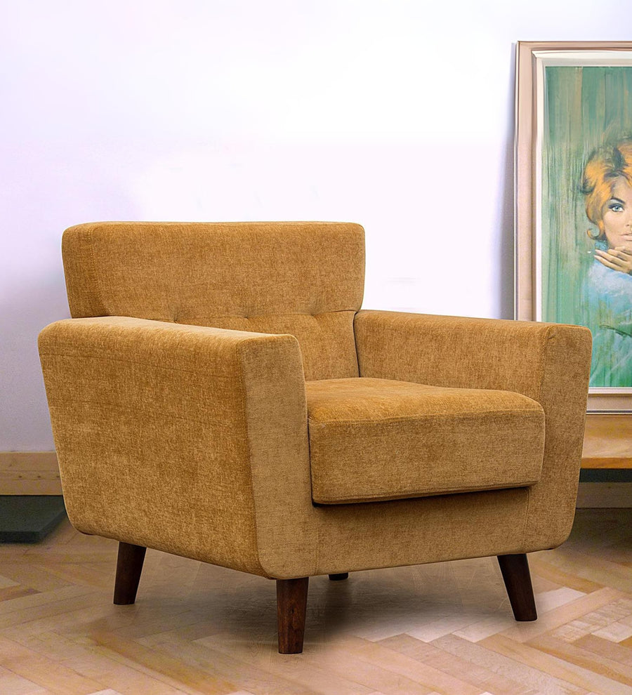 Nathan Fabric Arm Chair - Bold Yellow by Febonic Living